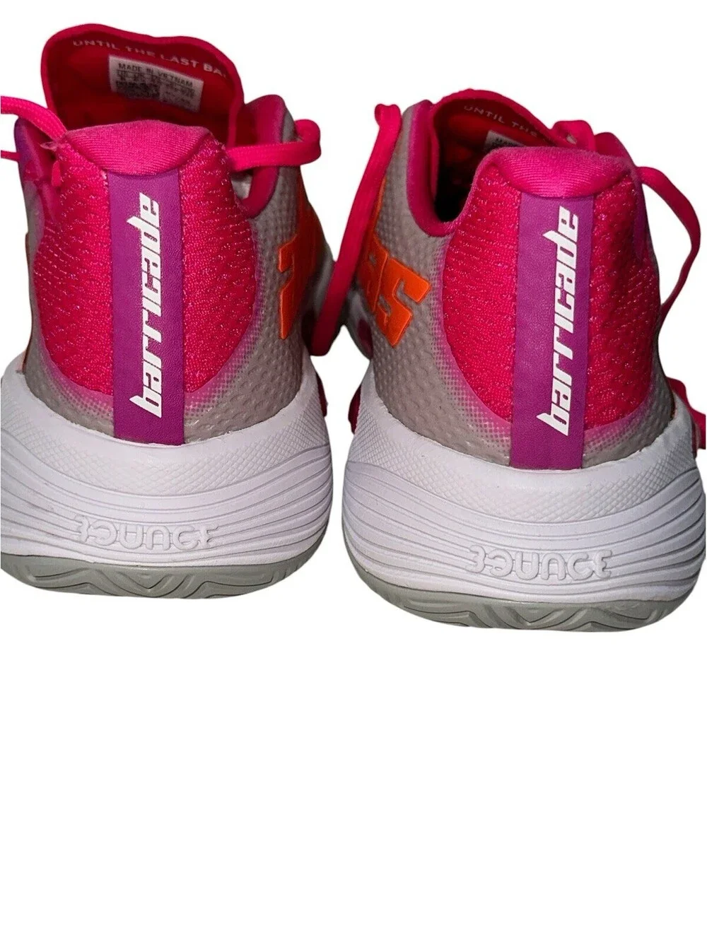 Adidas Barricade Women's Tennis-Pickleball Shoes Grey/Pink/Orange Size 8